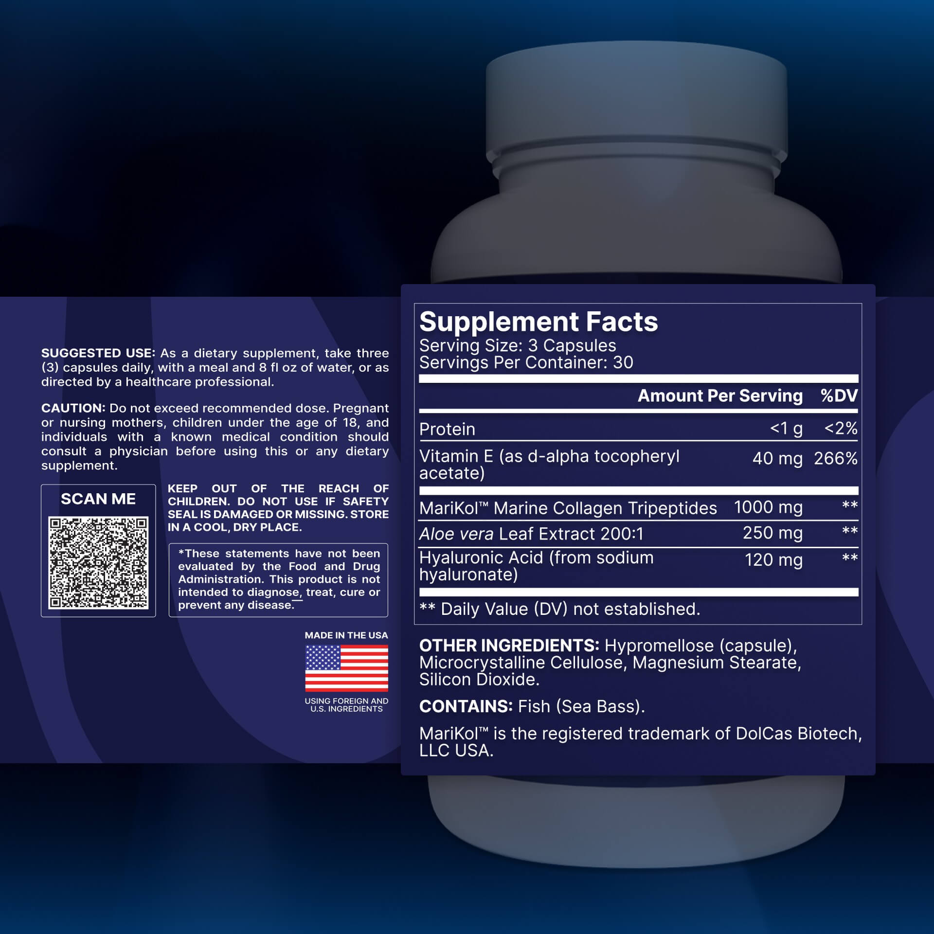 Supplement facts of DeepSea Collagen