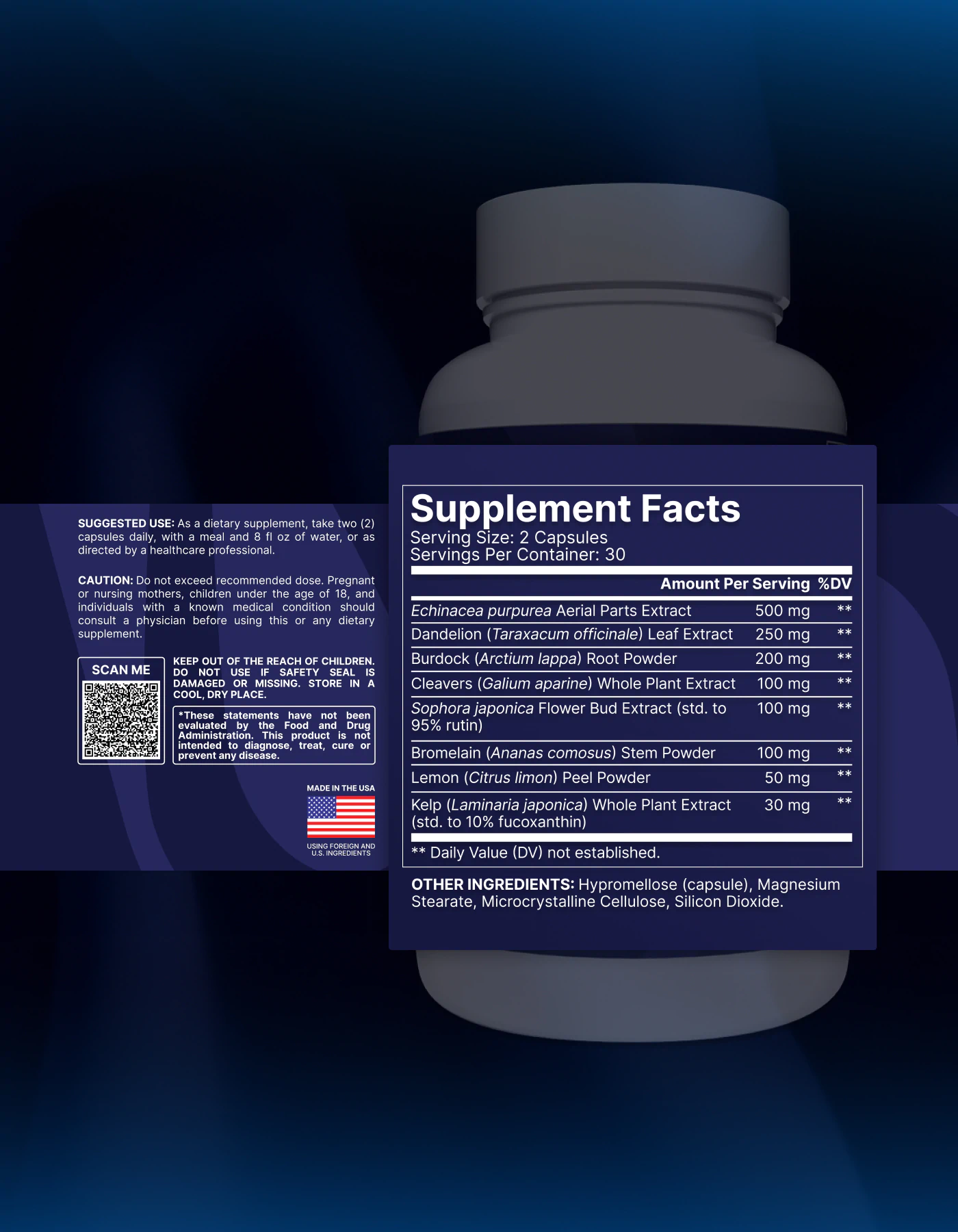 Even Flow supplement facts label