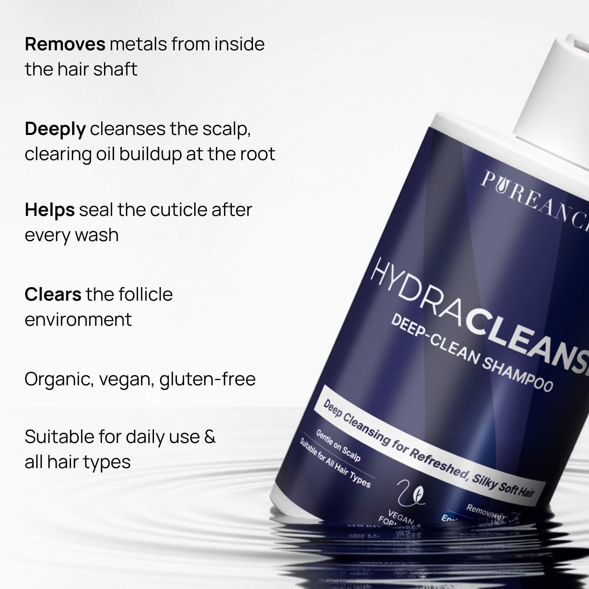 HydraCleanse shampoo’s key benefits
