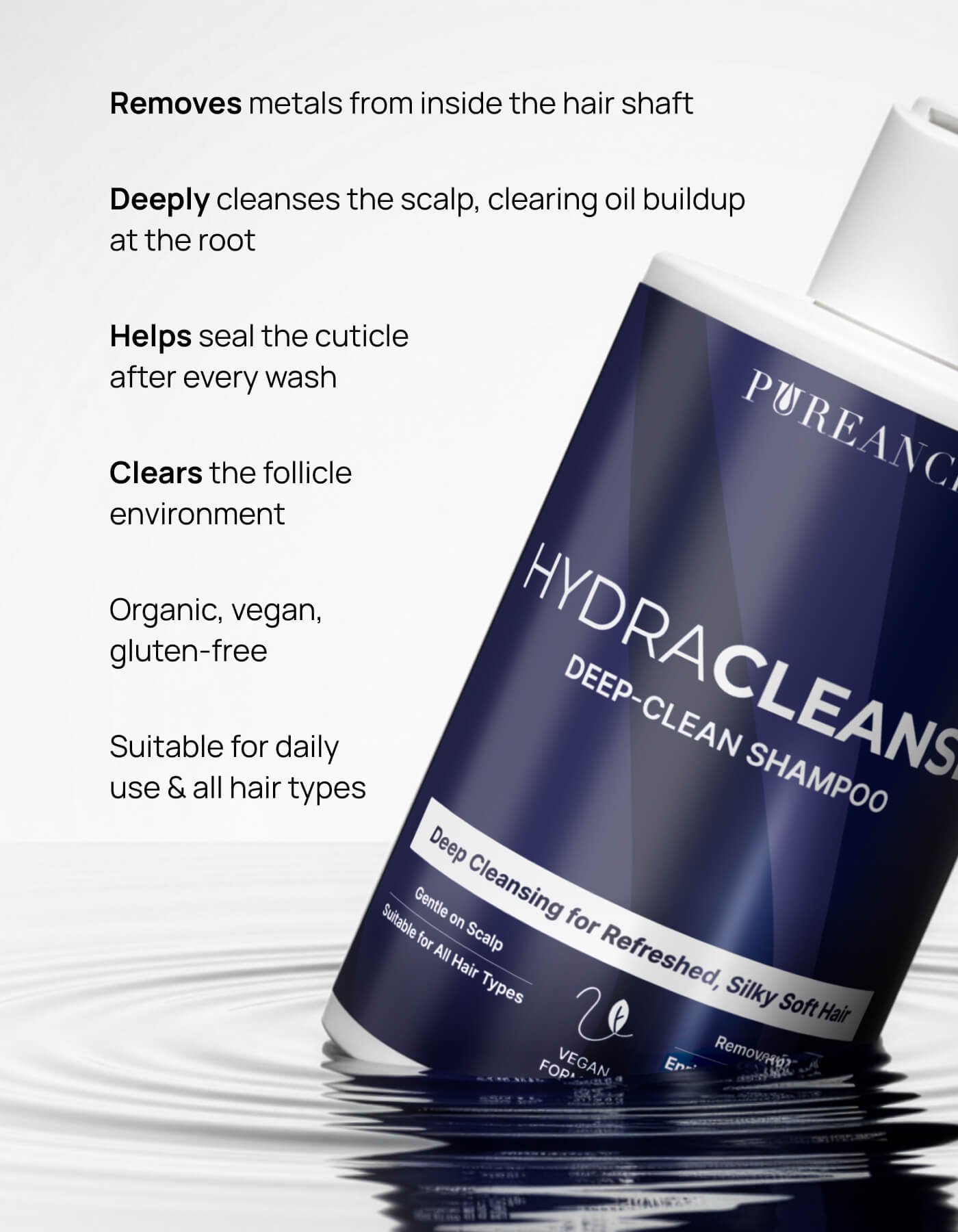 HydraCleanse shampoo’s key benefits