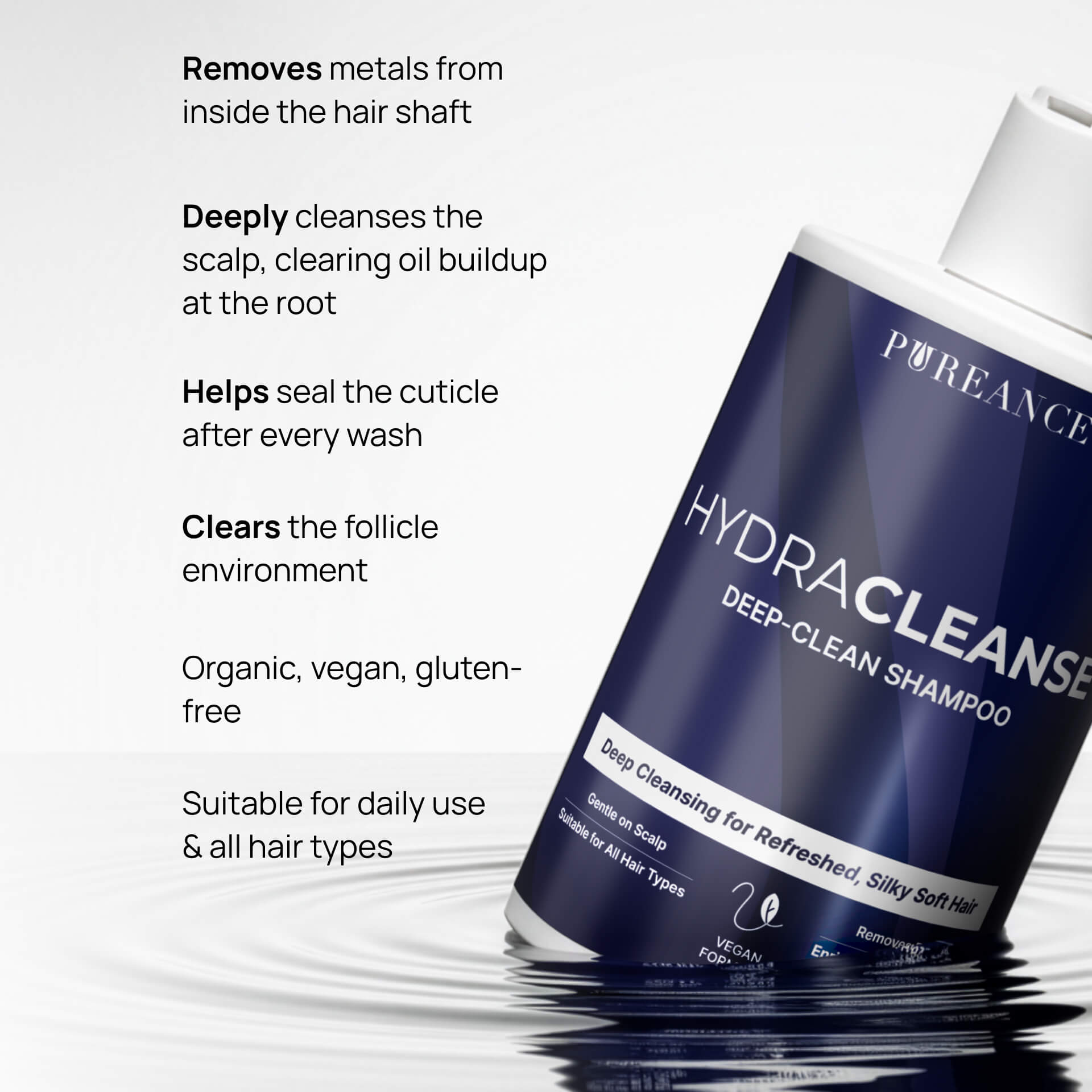 HydraCleanse shampoo’s key benefits