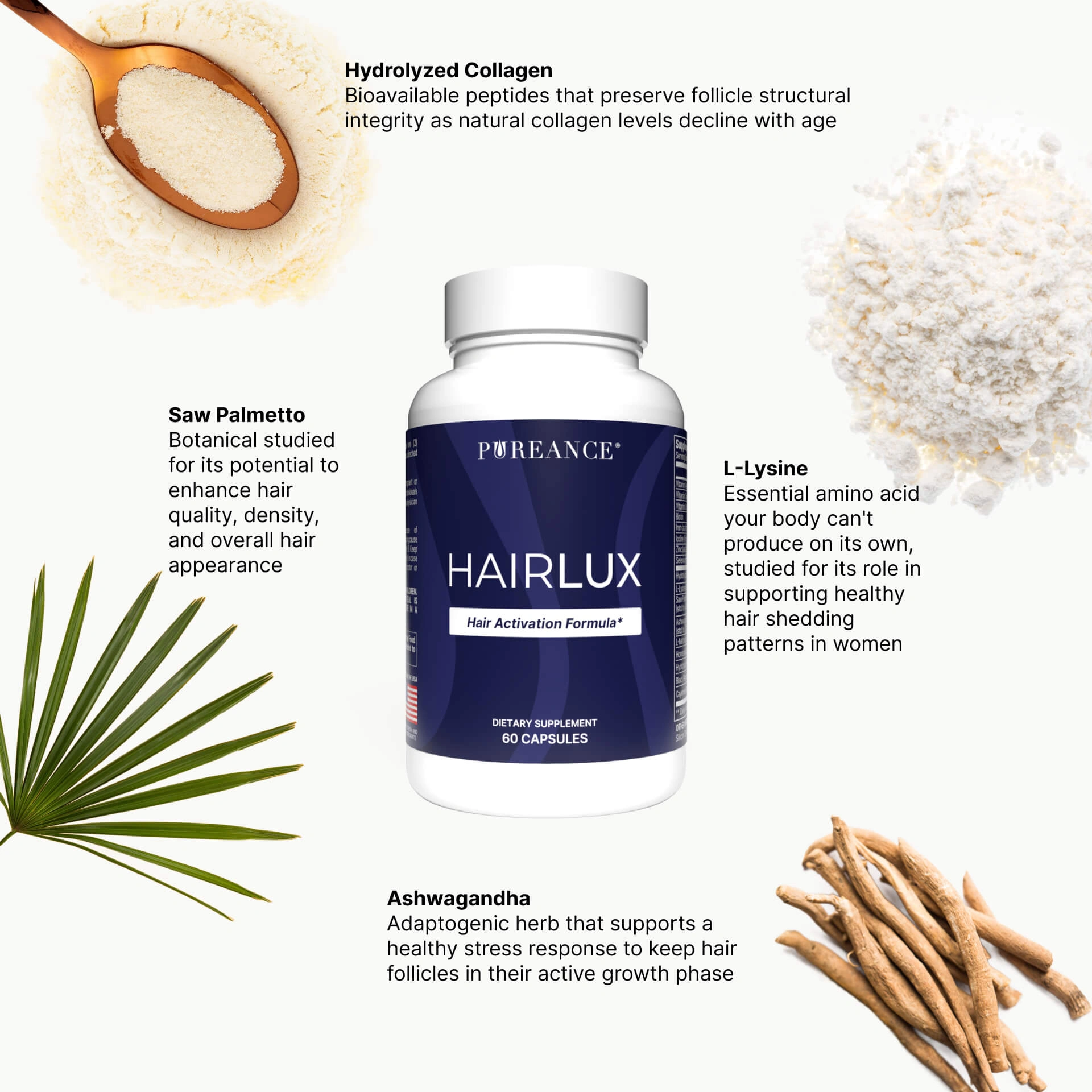 Key ingredients in HairLux hair growth supplement