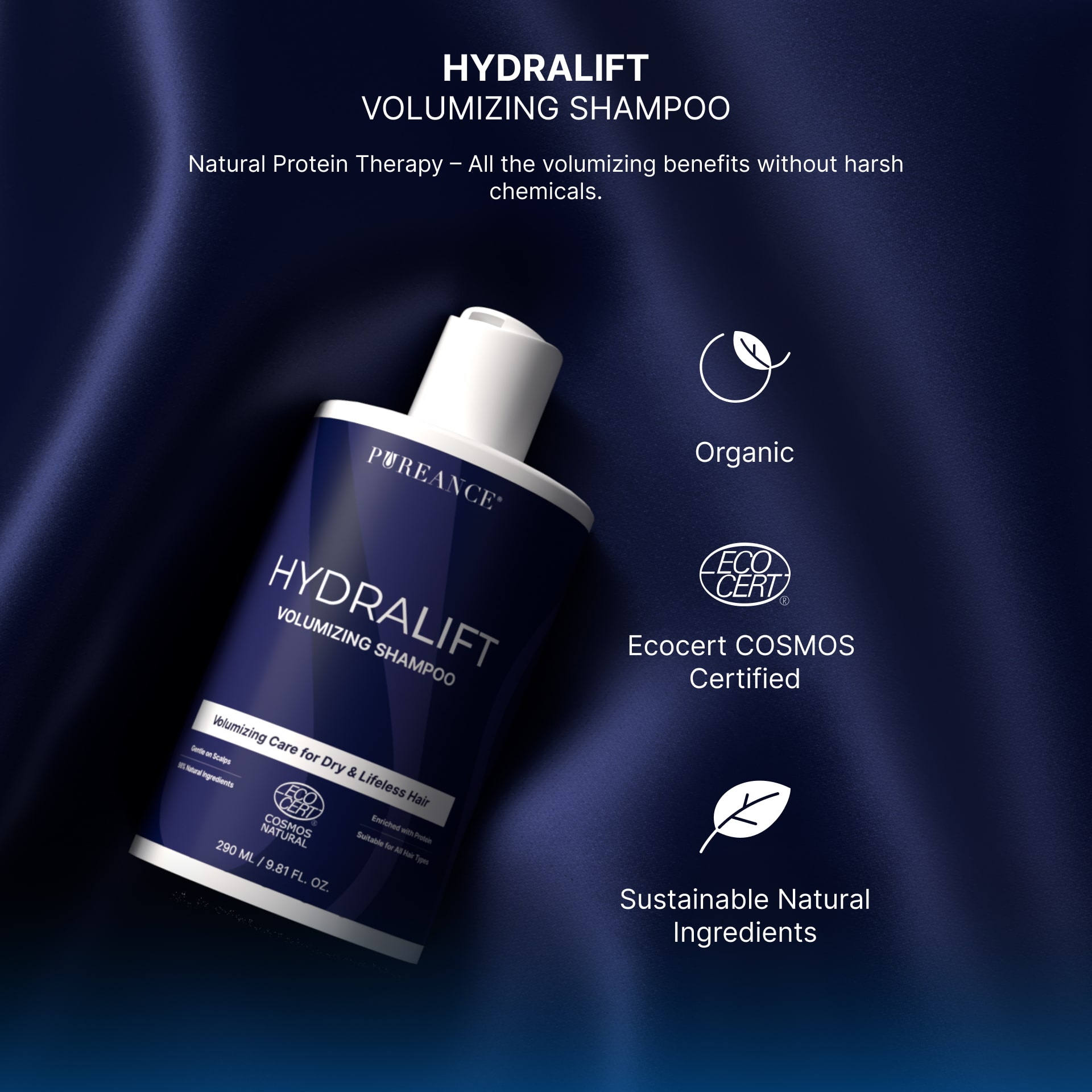 Pureance Hydralift bottle highlighting clean, eco-certified formula