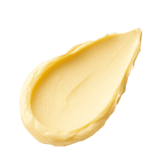 A dense, pale yellow butter texture with a rich, creamy consistency