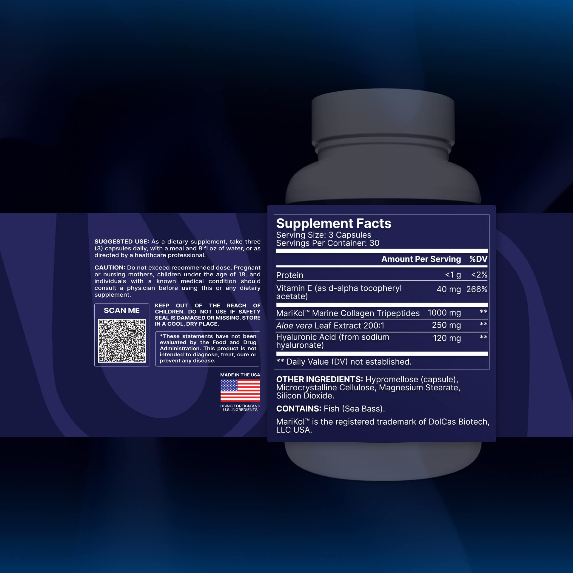 Supplement facts of Marine Collagen Peptides